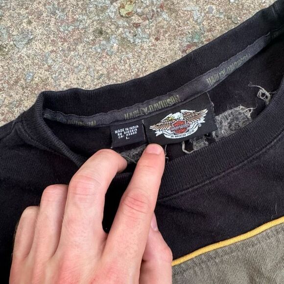 Harley Davidson Motorcycles Y2K Long Sleeve Biker Shirt - Picture 2 of 4